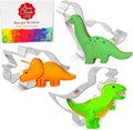Ann Clark Dinosaur Cookie Cutter Set of 3, Made in USA | Includes: T-Rex, Triceratops & Brontosaurus, Perfect Size & Shape, From America's Largest Cookie Cutter Maker