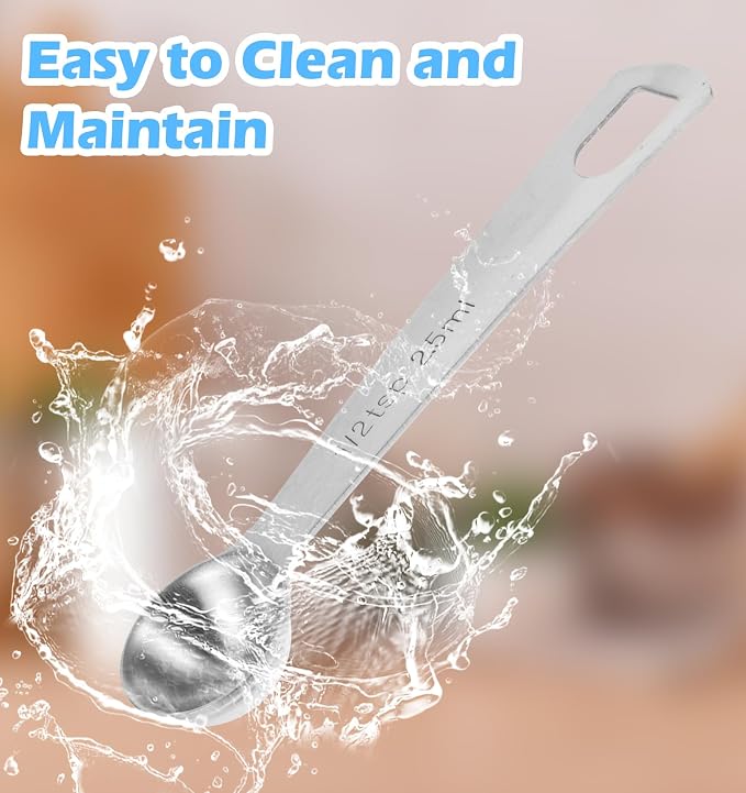 1/2 Teaspoon Measuring Spoons, 3Pcs Stainless Steel Short Design Kitchen Tools for Precise Cooking Baking Spices Measurement, 2.5ml