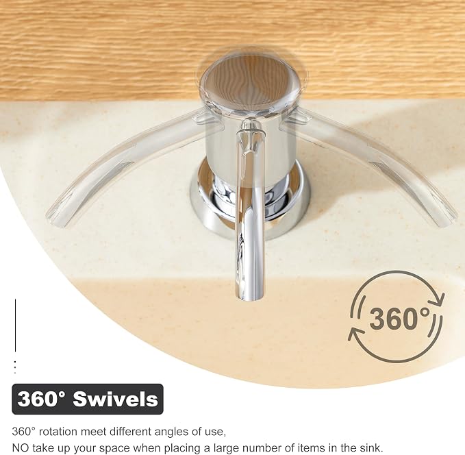 Dish Soap Dispenser for Kitchen Sink, 17 oz Bottle, Chrome | Refills From The Top, No-Leak ABS Pump, DIY Installation, 360° Swivel, Fits 1–1.5 in Sink Holes; for Dish Soap or Lotion