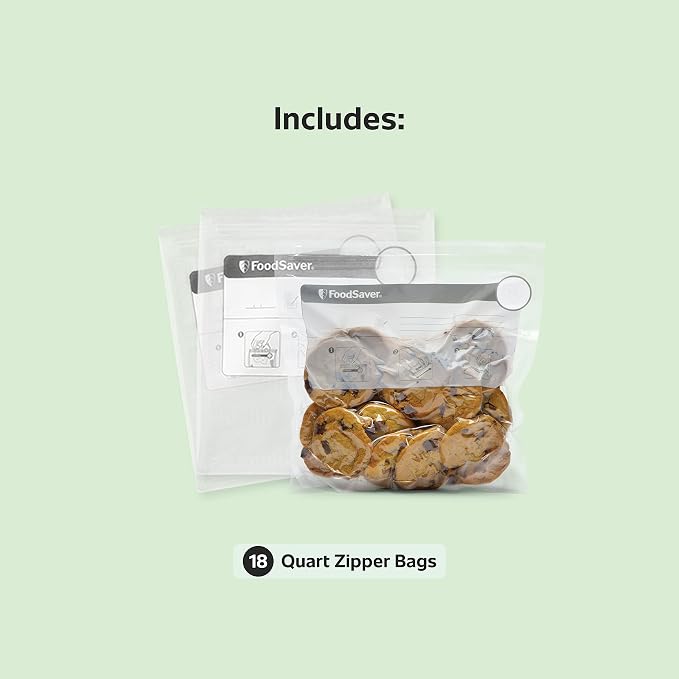 FoodSaver 1-Quart BPA-Free Multilayer Construction Vacuum Zipper Bags (Pack of 4)