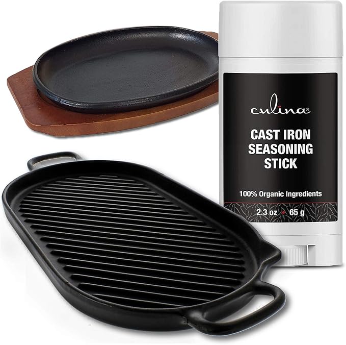 Culina Cast Iron Seasoning Stick | 100% Organic Ingredients | Best for Non-stick Cooking & Restoring | for Cast Iron Cookware, Skillets, Pans & Grills!…
