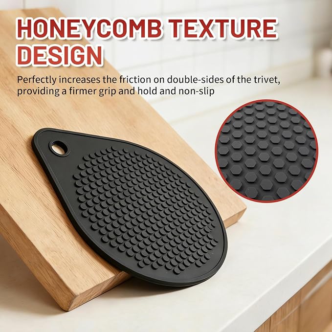 Magnetic Silicone Trivet Compatible with Le Creuset Cast Iron Dutch Ovens | BPA Free Non-Slip 8" Heat-Resistant Trivet for Hot Pots, Pans & Dishes, Pot Holder for Cooking, Serving & Table Protection