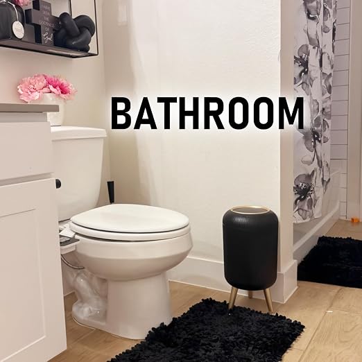 URALFA Motion Sensor Trash Can Bathroom, 3 Gal Automatic Trash Can with Lid | Touchless Sensor Garbage Can with Removable Legs, Smart Waterproof Trash Bin for Bedroom, Office, Restroom, Black and Gold