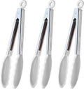 HINMAY Silicone Kitchen Tongs 9-Inch Basics Tongs, Set of 3 (White)