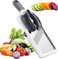 Mandoline Slicer for Kitchen – Adjustable Stainless Steel Blades, with Comfort Grip – Vegetable Slicer for Small to Medium sized Cucumber, Onion, Potato – Gray