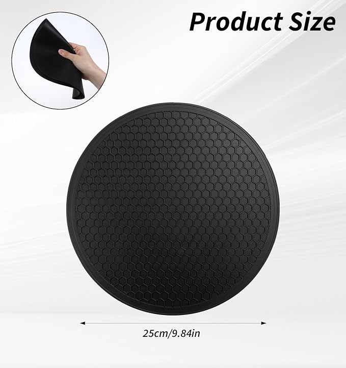 2 Pcs Silicone Microwave Mats, Circular Silicone Mat 10 Inch | Reusable Washable Insulation Coaster, for Kitchen Countertop, Dining Table, and Home Daily Heat Insulation Use