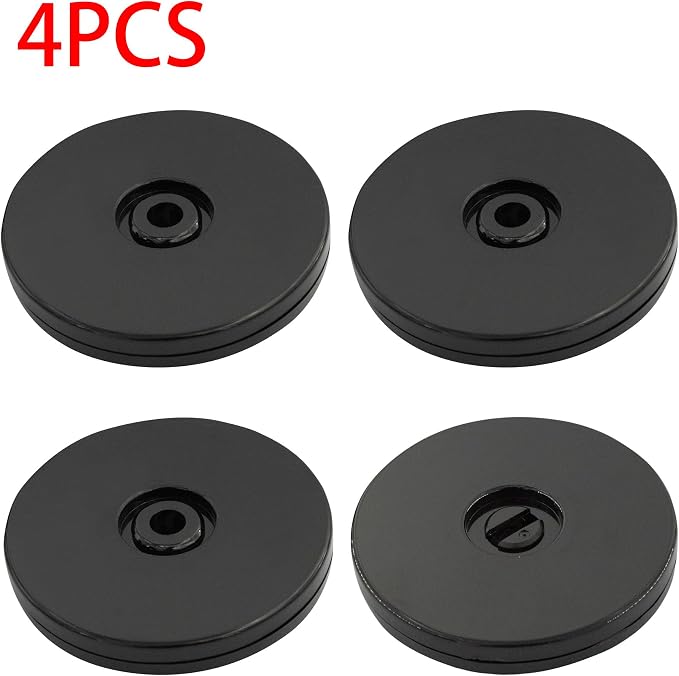 4Pcs Black Acrylic Lazy Susan 3 Inch Turntable Organizer Bearings | Mini Lazy Susan, Small Lazy Susan Turntable, 360° Rotating Swivel Plate for Spice Rack, Cosmetic, Cake, Pantry, DIY Display