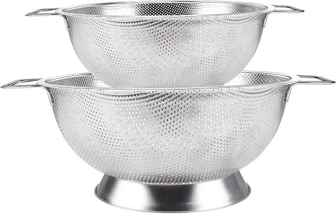 Gulex Stainless Steel Colander Set, Kitchen Strainer, Dishwasher Safe