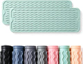 2 Pack Caketime Silicone Dish Drying Mat for Kitchen Counter Under Bathroom Sink Near Faucet Absorbent for Dishes Water Heat Resistant Pad with Soap Holder Decor essentials 17inchx6inch Green