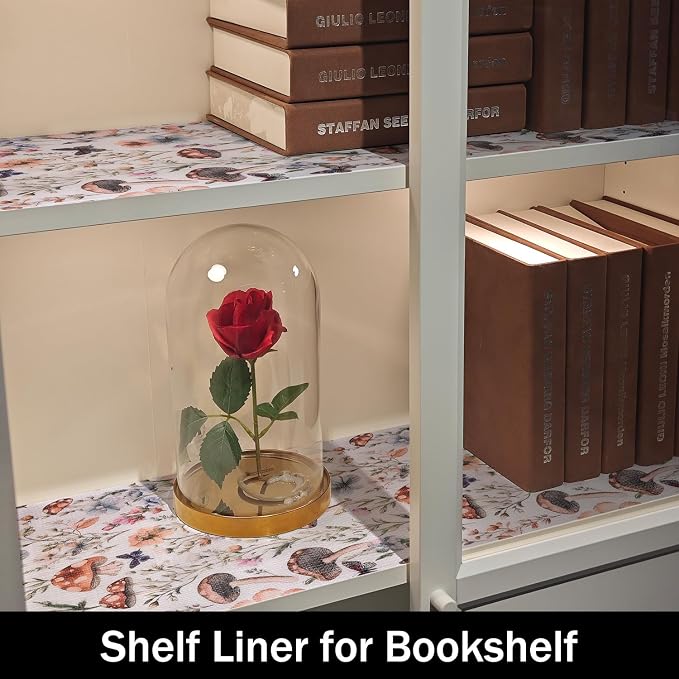 Mushroom Shelf Liners Non Adhesive 12IN x 20FT | Strong Non-Slip Shelf and Drawer Liners for Kitchen Cabinet Wire Fridge, Waterproof Shelf Drawer Liner,Easy to Clean