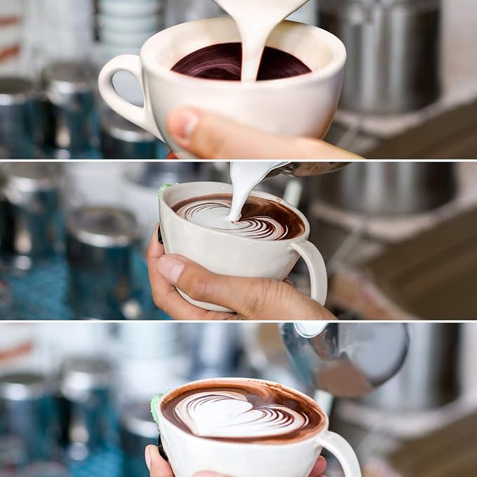 20oz Stainless Steel Milk Frothing Pitcher - Espresso Latte Steaming Creamer Jug for Coffee Cappuccino - Milk Frother Barista Tools With Latte Art Pen