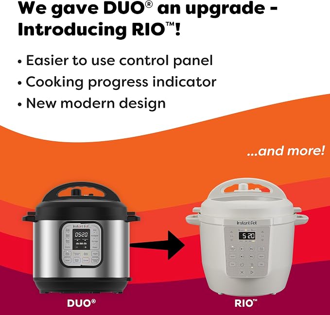 Instant Pot 6QT RIO 7-in-1 Multi-Cooker, Pressure Cooker, Slow cook, Sauté, Steam, Rice Maker, Yogurt, & Warmer, Sea Salt, 6 Quarts