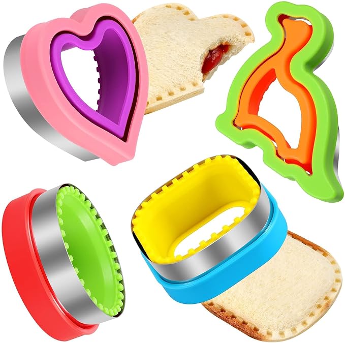 Sandwich Cutters for Kids Lunch, Breakfast Crustless Sandwich Maker | Sandwich Cutter and Sealer Variety Cookie Cutters Bread Decruster School Lunch Bento Box Accessories for Kids Children