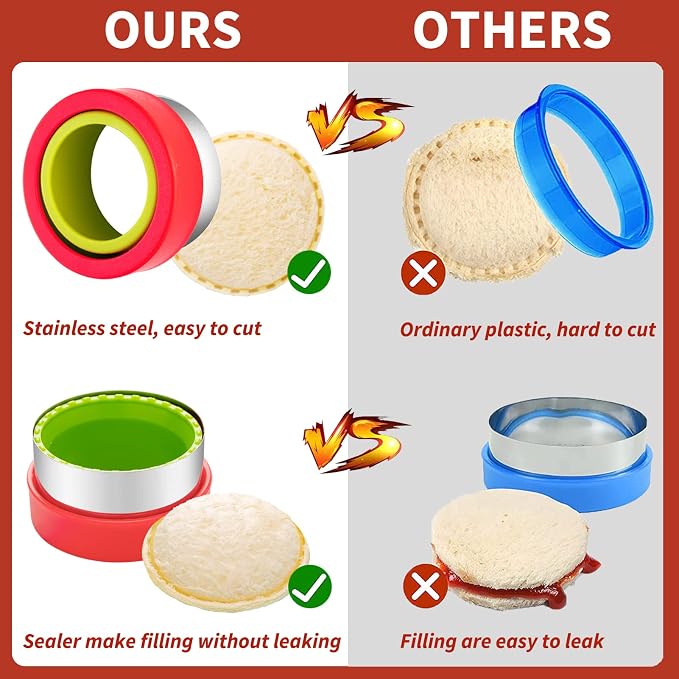 Sandwich Cutters for Kids Lunch 48 Pcs | Cookie Cutters Set, Vegetable Fruit Cutters Shapes, Stainless Steel, Biscuit Cutters, Dinosaur Mouse Heart Star