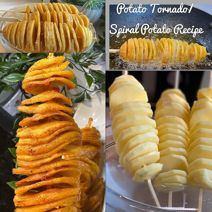 Tornado Potato Spiral Cutter, AIDOIT Manual Stainless Steel Potatoes Twister Cutter