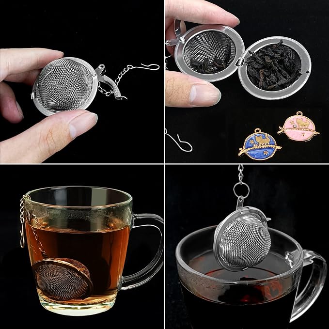 2Pcs Tea Infuser, 2.1 inch Tea Ball with Planet Cat Pendant,Tea Strainer | Stainless Steel,Tea Diffuser Tea Steeper for Filtering Tea,Tea Infusers for Loose Tea
