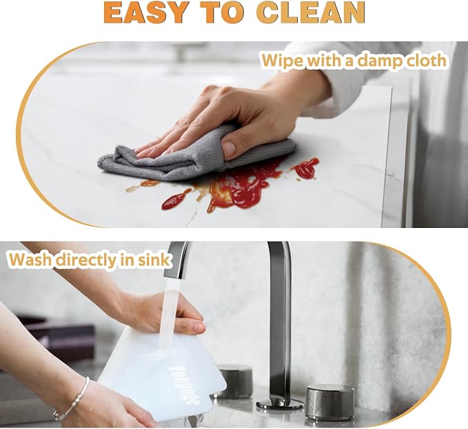 49.2" x 15.7" Large Silicone Mat for Kitchen Counter Protector, Cuttable | Silicon Countertop Protector Mat Heat Resistant Mats for Countertop, Cut to Fit Placemat Ship Roll by Foepoge, Translucent