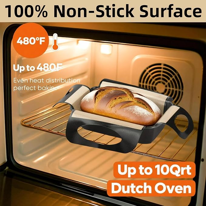 9x5 Loaf Pan Liners Silicone Bread Sling, Silicone Sourdough Bread Loaf Pan