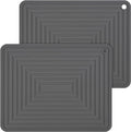 Trivets for Hot Dishes, Silicone Trivet Hot Pads for Kitchen, Trivet for Pots and Pans, Big Silicone Pot Holders Mat, Trivets for Quartz Countertops, Heat Resistant Mats Set 2 Dark Gray