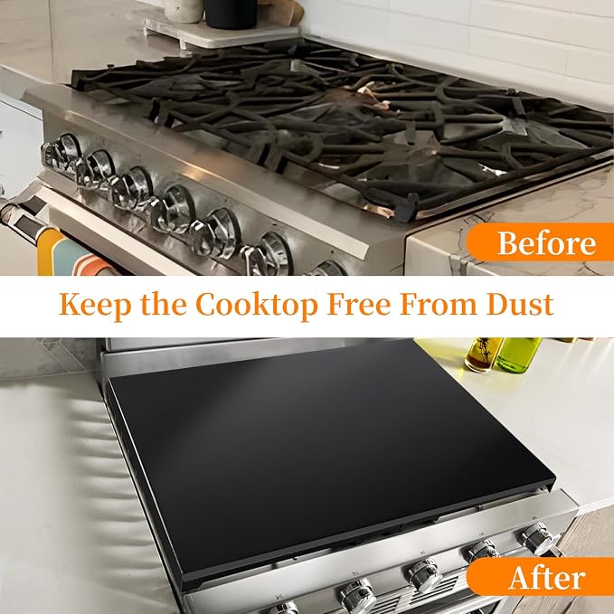 Gas Noodle Board Stove Cover: Mineye Gas Stove Top Cover Stainless Steel, Gas Stove Cover Board for Gas and Electric Stove Range Expanding Kitchen Space, Black, Large Size 30"x 22"x2.6"