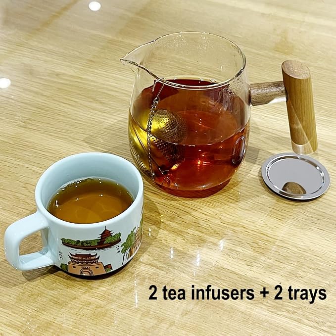 4 Pack Food Grade 304 Stainless Steel Mesh Tea Ball 2.1 Inch Tea Infuser Strainer Filter Diffuser for Loose Tea