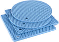 4 Pack Trivets for Hot Dishes | Hot Pads for Kitchen, Silicone Pot Holders for Kitchen Countertops,Table, Hot Pots and Pans, Easy to Wash and Dry,Blue