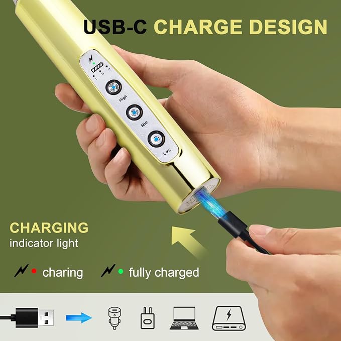 YUSWKO Handheld Milk Frother Wand for Coffee, Rechargeable Electric Whisk with 3 Heads 3 Speeds Drink Mixer Coffee Frother For Latte, Cappuccino, Hot Chocolate, Egg, Champagne Gold