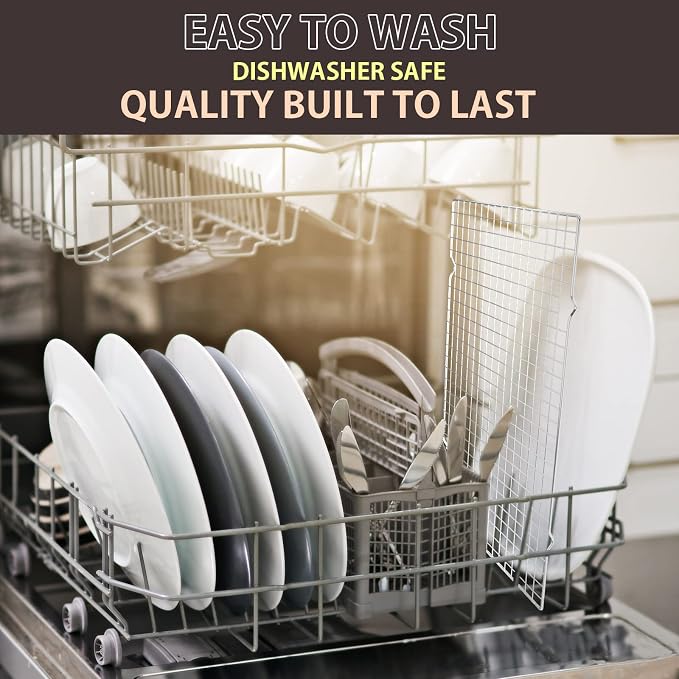 Cooling Rack for Cooking and Baking, 16" x 10" Wire Rack, Silver | Thick Wire Rack, Oven & Dishwasher Safe, for Roasting, Grilling, Drying, Fits Half Sheet Pan