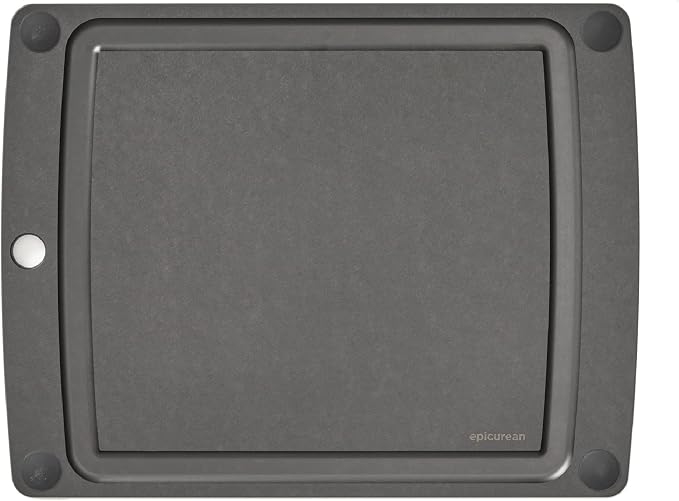 Epicurean All-In-One Cutting Board with Non-Slip Feet and Juice Groove - Non-toxic, Dishwasher Safe, Made in the USA, 14.5" x 11.25", Slate