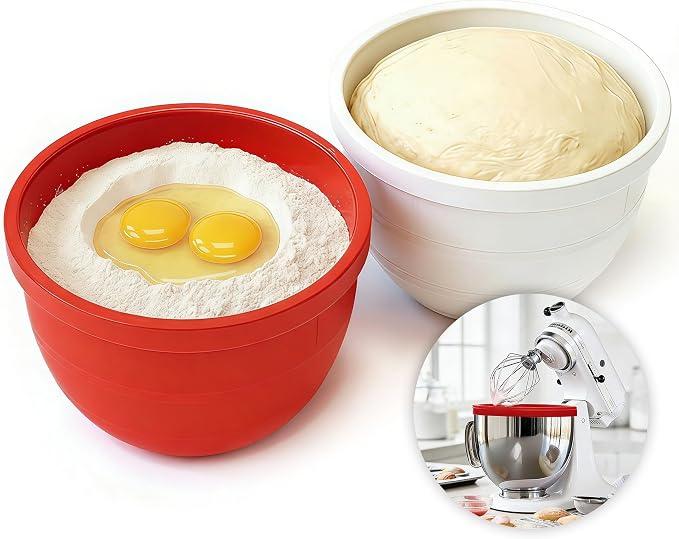 Foldable Silicone Bowl Insert for 5Qt KitchenAid Mixer - Collapsible, Non-Stick Liner Mats for Easy Storage, Baking & Mixing, Heat Resistant & Dishwasher Safe