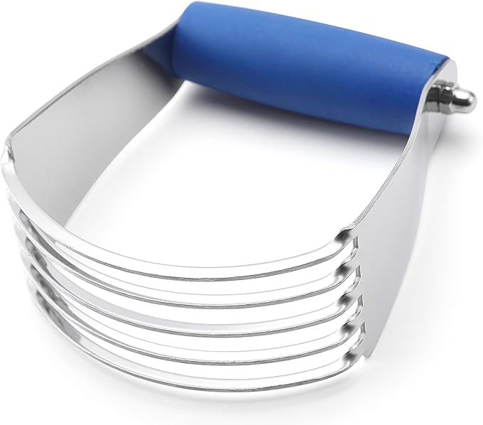 Spring Chef Medium Dough Blender Hand Tool, Durable Pastry Cutter, Sapphire | Heavy Duty Dough Mixer w/ Stainless Steel Blades, Professional Pastry Blender for Easy Mixing, Dishwasher Safe