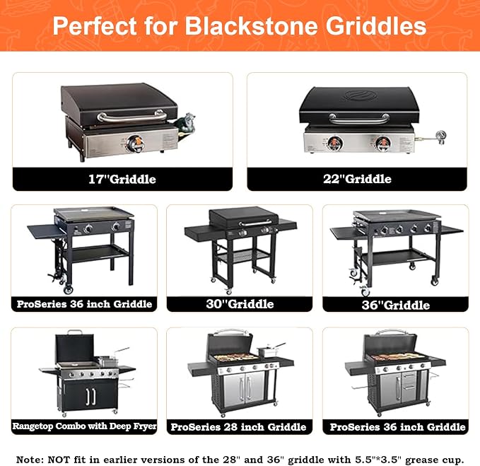 GrillChef 50-Pack Grease Cup Liners Griddle Accessories for Blackstone | Drip Pan Aluminum Foil for Blackstone 17, 22, 28, 36 Inch Griddle, Gift Box Design, Grease Catcher Grill Tray, Disposable