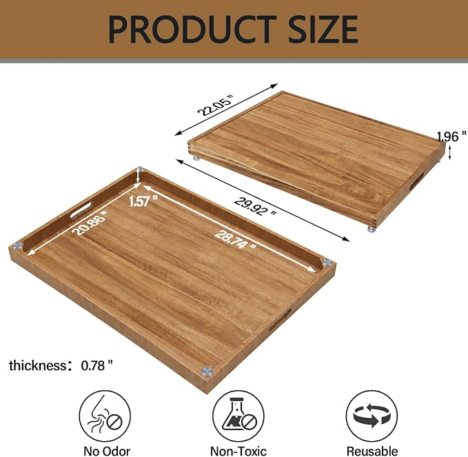 YUHFERA Stove Cover Board for Gas Stovetop - 30" x 22" Noodle Board Electric Stove Cover for RV Stove Top, Extra Countertop Space for Kitchen Stovetop（Acacia）