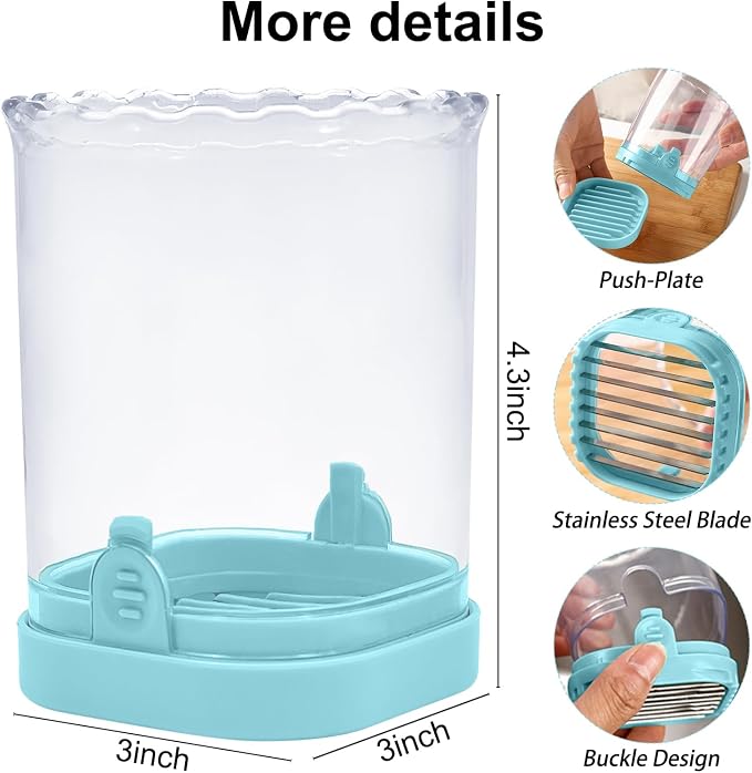 Fruit Slicer Cup: Strawberry Slicer, Strawberries Cutter Cup, Speed Cutter for Banana Grape Egg Kitchen Portable Slicing Tool(Light Blue)