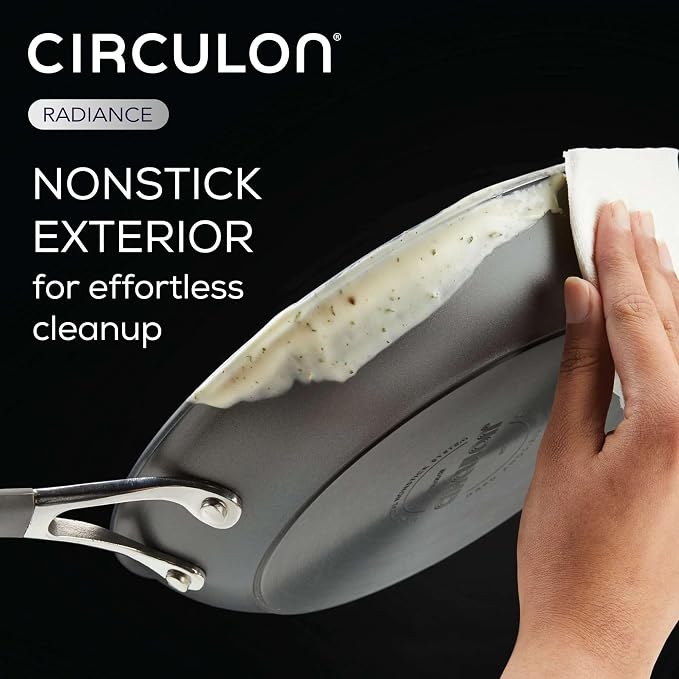 Circulon Radiance Hard Anodized Nonstick Frying Pan Set, 3-Piece Frying Pans, Gray