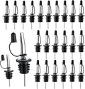 Pafusen 24 Pack Stainless Steel Speed Pourers Spouts with Tapered, Liquor Pourers with Rubber Cap, Hygienic, Dishwasher Safe, Fits most Classic Bottle's Lip up to 3/4"