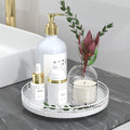 Oroyutor 9-Inch Oak Lazy Susan Vanity Tray, White Finish | Rotating oak tray organizes spices, toiletries and decor on kitchen counters, bathroom vanities, dining and coffee tables.