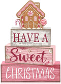 Lineshading 4 Pcs Halloween Wooden Block Signs Tiered Tray Decor Coffee | Stackable Farmhouse Signs with Quote, For Tabletop Shelf Kitchen Counter, Fall Home Decoration Gift for Coffee Lovers