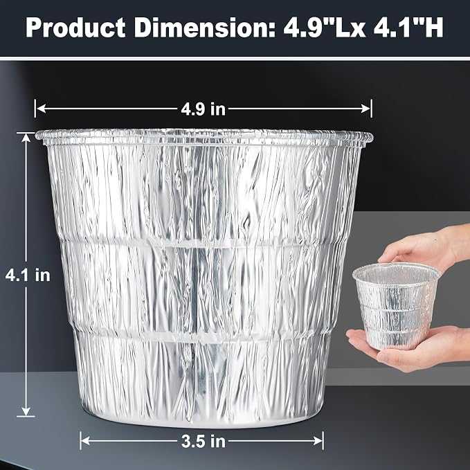 30 Pack BAC407 Grease Bucket Liner for Traeger HDW152 - Bucket Drip Foil Liner Tray Compatible with Traeger Pro Series 575/780, 22/34 Series, Ironwood 650/885 Grills, Pit boss ect.