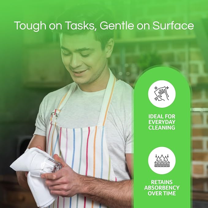 Towels N More 24-Pk 16x19 30 Oz. Absorbent Cotton Kitchen Bar Mop Towels | Reusable Kitchen Cleaning Towels for Chef, Cook, Home, Restaurant & Bar. Highly Absorbent, Multi-Purpose Cotton Towels
