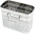 Kitchen Utensils Chopsticks Holder Drying Rack Basket with Hooks 2 Divided Compartments Quality Stainless Steel Large L5.4 X H4.3 X W2.6