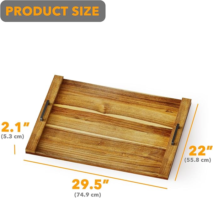 SpaceAid Noodle Board Stove Kitchen Cover with Handles, Top Covers for Gas Burners and Electric Stove, Oven Decor Accessories Wood Tray for Countertop, Natural Acacia