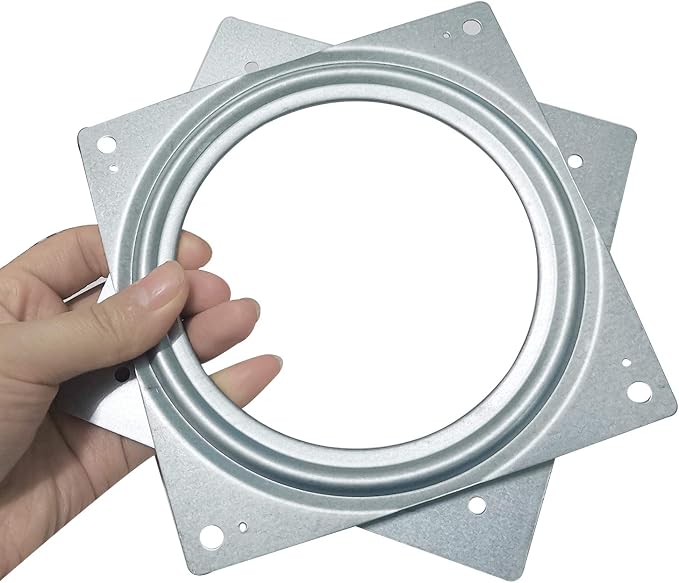 10Pack 6Inch Lazy Susan Hardware Square Rotating Bearing Plate Turntable | Lazy Susan Hardware Base for Serving Trays Kitchen Storage Racks Craft Table Zinc Plated Steel Swivel Plate 500lbs Capacity