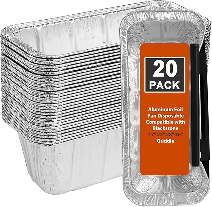 Grease Cup Liners Compatible with Blackstone Griddle 5017 - Griddle Accessories Disposable Grill Grease Tray, Aluminum Foil Drip Pan Grease Catcher Cup Liner for 17, 22, 28, 36 Inch Griddle (20 Pack)