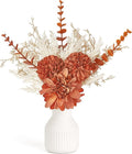 Mkono Fake Flowers in Ceramic Vase, 12.5" Coffee Table Centerpieces | Table Decor with vase, Small Silk Faux Artificial Flower Arrangements, Fits Bathroom Dining Room Kitchen Home Indoor Decor