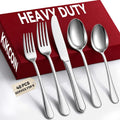 KIKCOIN 40 Pack Silverware Set for 8, Food-Grade Stainless Steel Flatware Set, Heavy Duty Mirror Polished Cutlery Utensils Set with Knives Spoons and Forks Set for Home Kitchen Restaurant Wedding