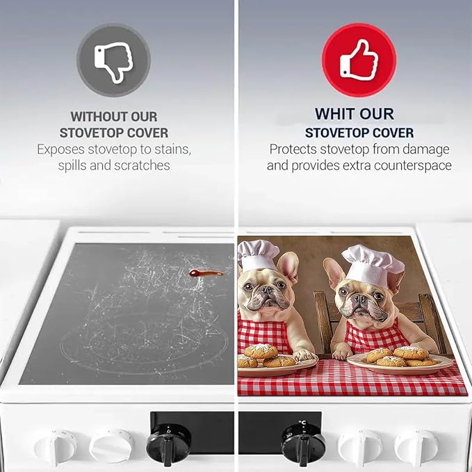 HOMETITUTE Chef Dog Stove Top Cover 28x20 Diatomite Heat Resistant Mat