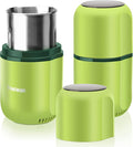 COOL KNIGHT Herb Grinder [large capacity/fast/Electric ]-Spice Herb Coffee Grinder with Pollen Catcher/- 7.5" (Green)