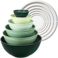 Greentainer Plastic Mixing Bowls with Lids Set for Kitchen, 6 Set Nesting Bowls for Mixing, Baking, Prepping, Cooking and Serving Food, Mixing Bowls Dishwasher, Microwave Safe