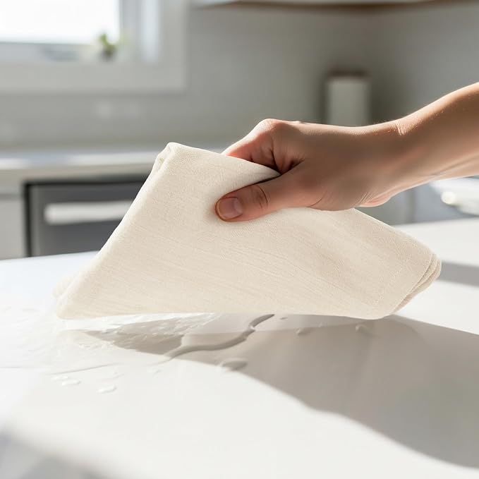 Utopia Kitchen Natural Flour Sack Towels [12 Pack - 28 x 28 in] 100% Cotton | Tea Towels for Cleaning & Drying - Highly Absorbent Kitchen Dish Cloth